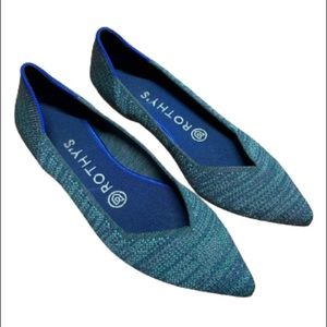 Rothy’s The Point in Aqua Heather Size 6.5